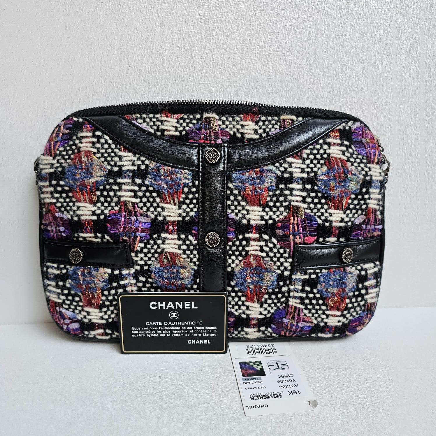 Chanel Multicolor Tweed Jacket Crossbody Bag For Sale 5