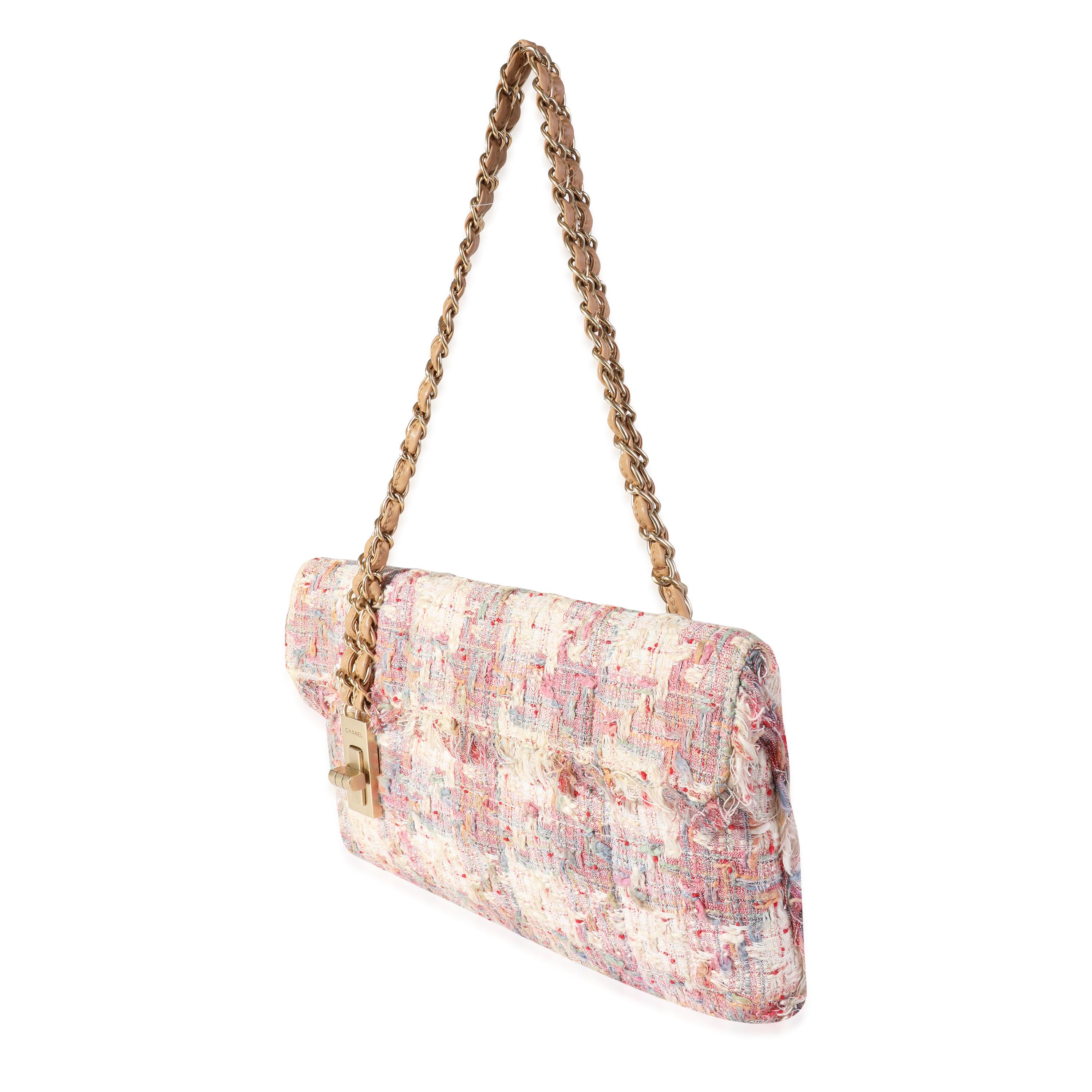 chanel multicolor tweed bag