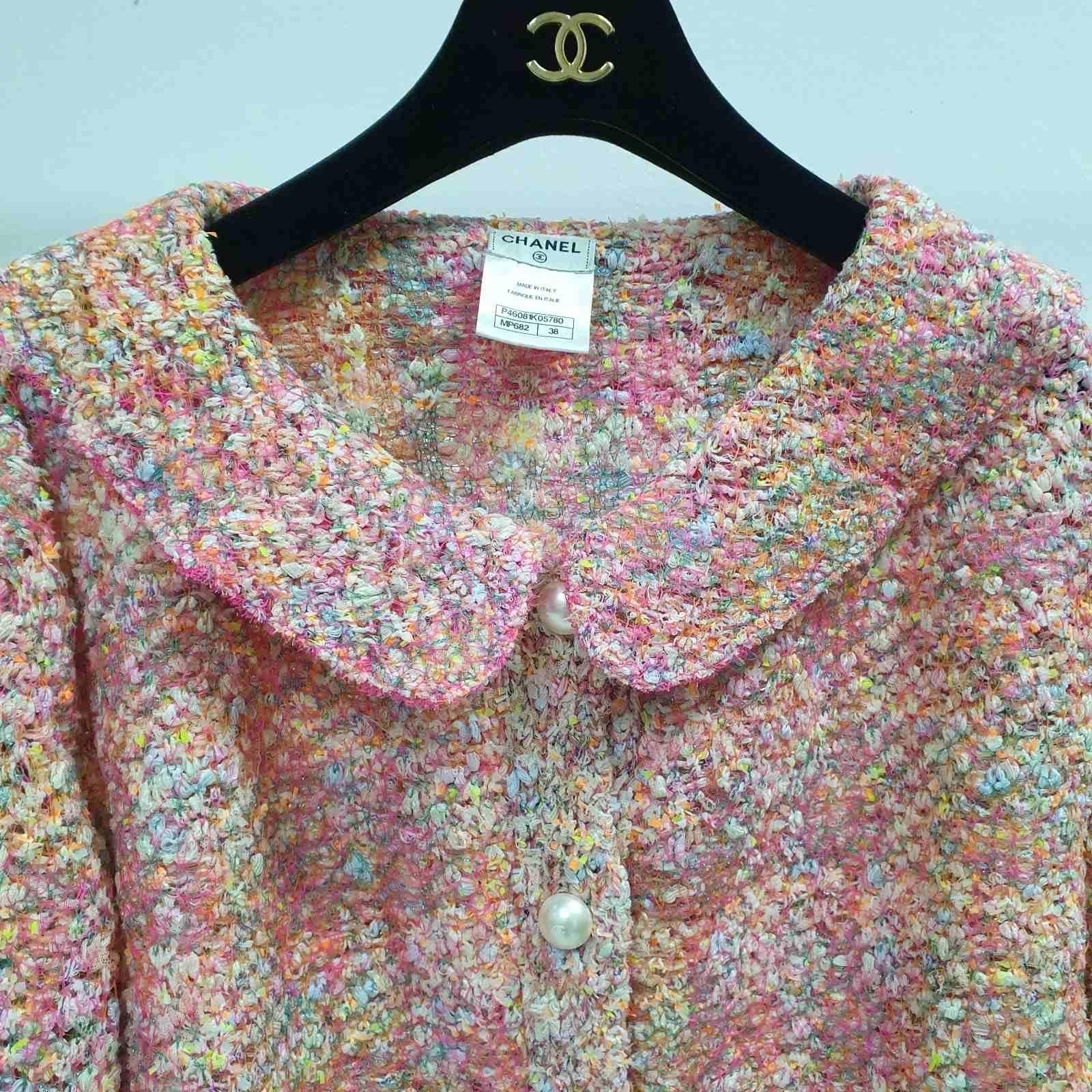 Women's or Men's Chanel Multicolor Tweed Sequin Embellished Button Front Jacket 