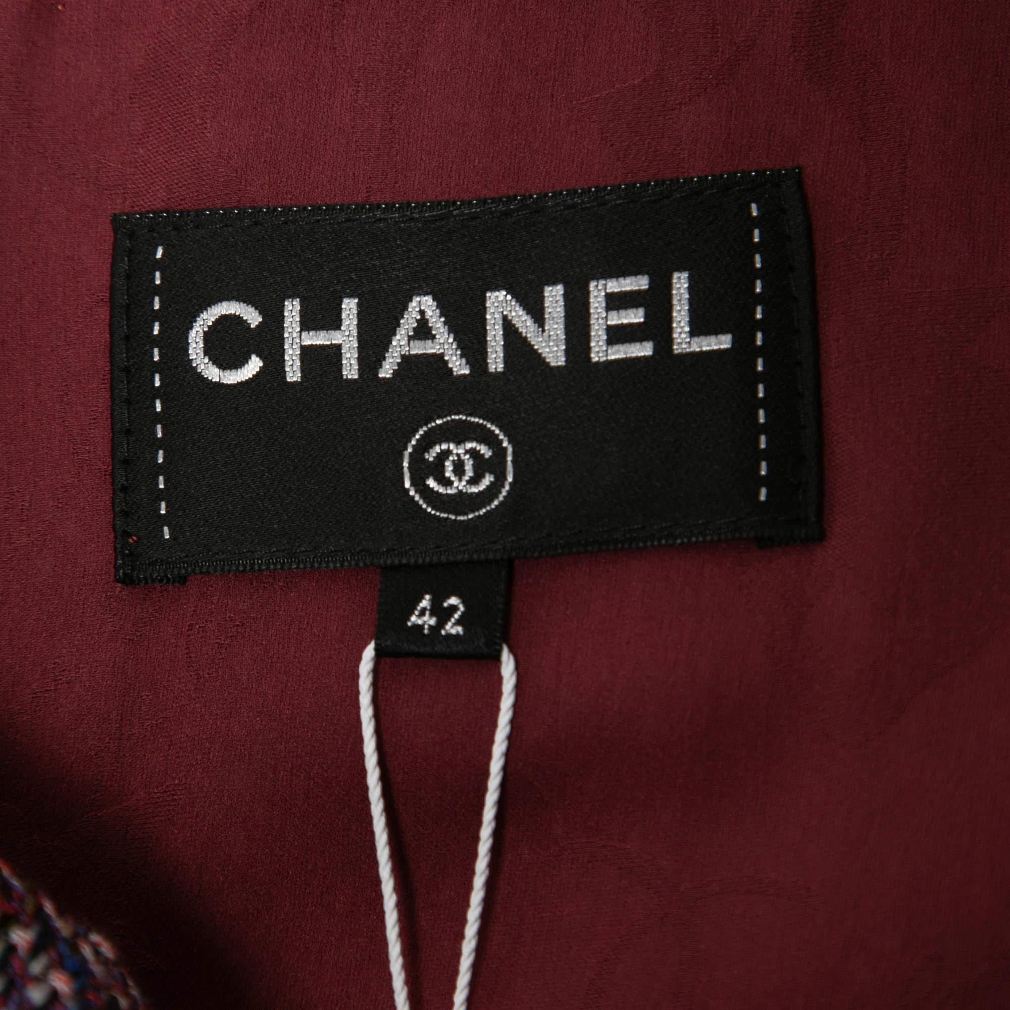 Chanel Multicolor Tweed Sleeveless Short Dress L 1