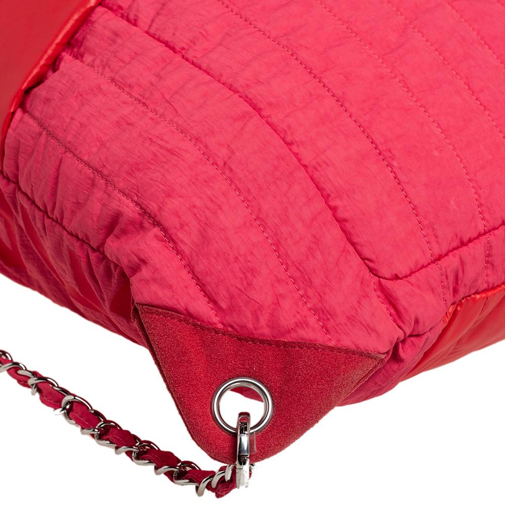 Red Chanel Multicolor Vertical Quilted Nylon Large Coco Neige Convertible Backpack