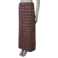 CHANEL multicolor wool blend 2022 22K TWEED MAXI Skirt 40 M