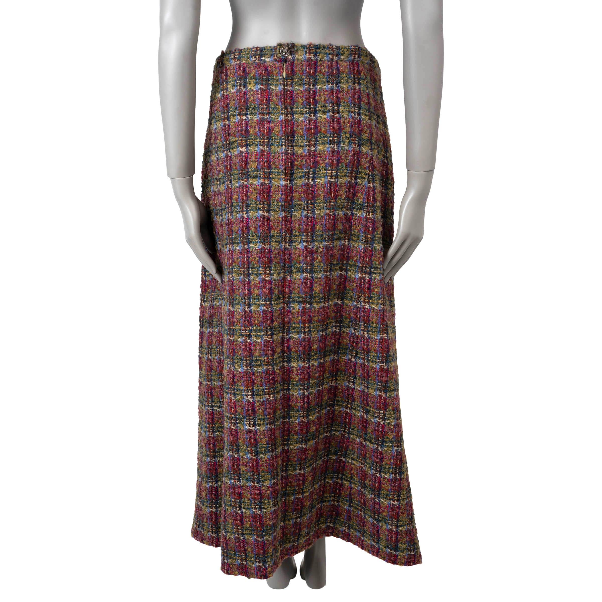Noir CHANEL jupe MAXI en laine mélangée multicolore 2022 22K TWEED 40 M en vente