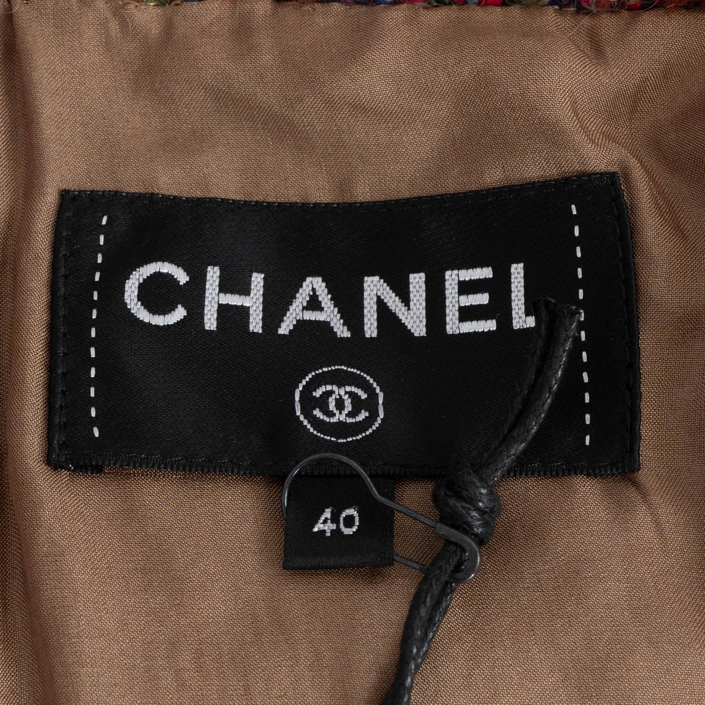 CHANEL jupe MAXI en laine mélangée multicolore 2022 22K TWEED 40 M en vente 1