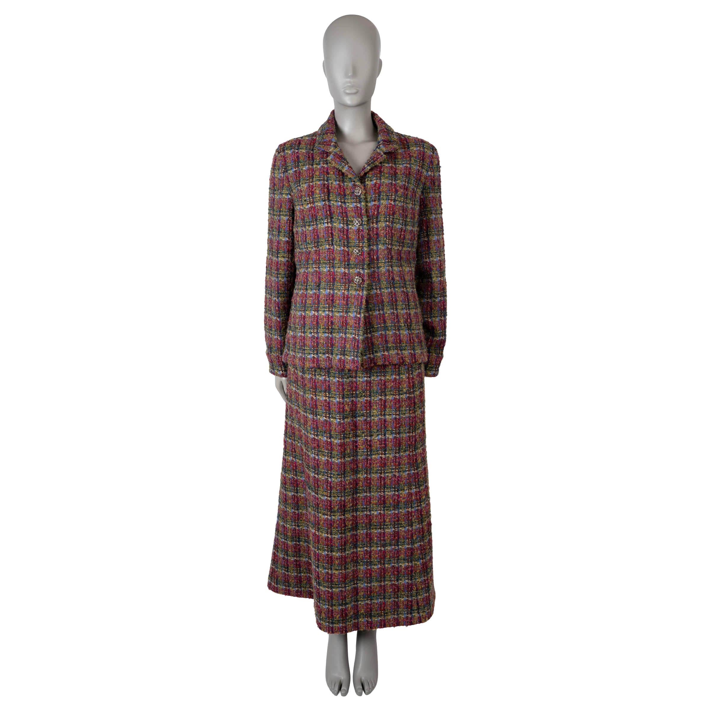 CHANEL jupe MAXI en laine mélangée multicolore 2022 22K TWEED 40 M en vente 2