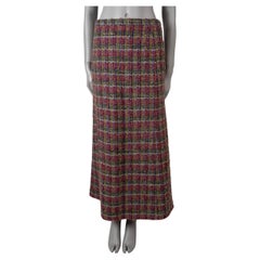 CHANEL jupe MAXI en laine mélangée multicolore 2022 22K TWEED 40 M