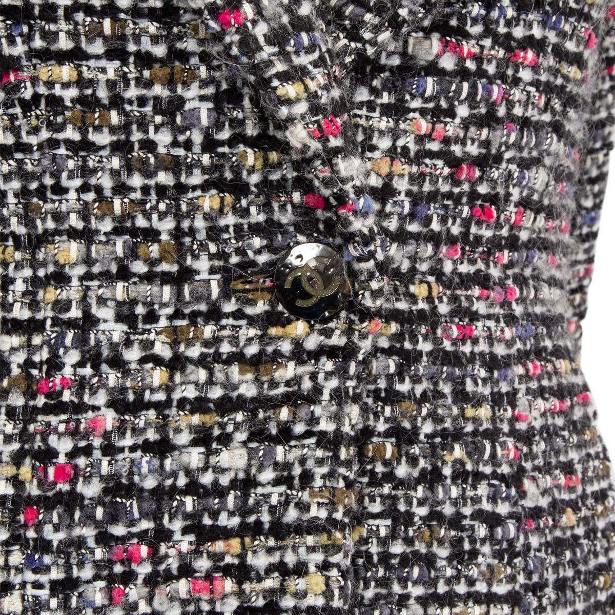 CHANEL multicolor wool blend SINGLE BUTTON TWEED Blazer Jacket 38 S 1