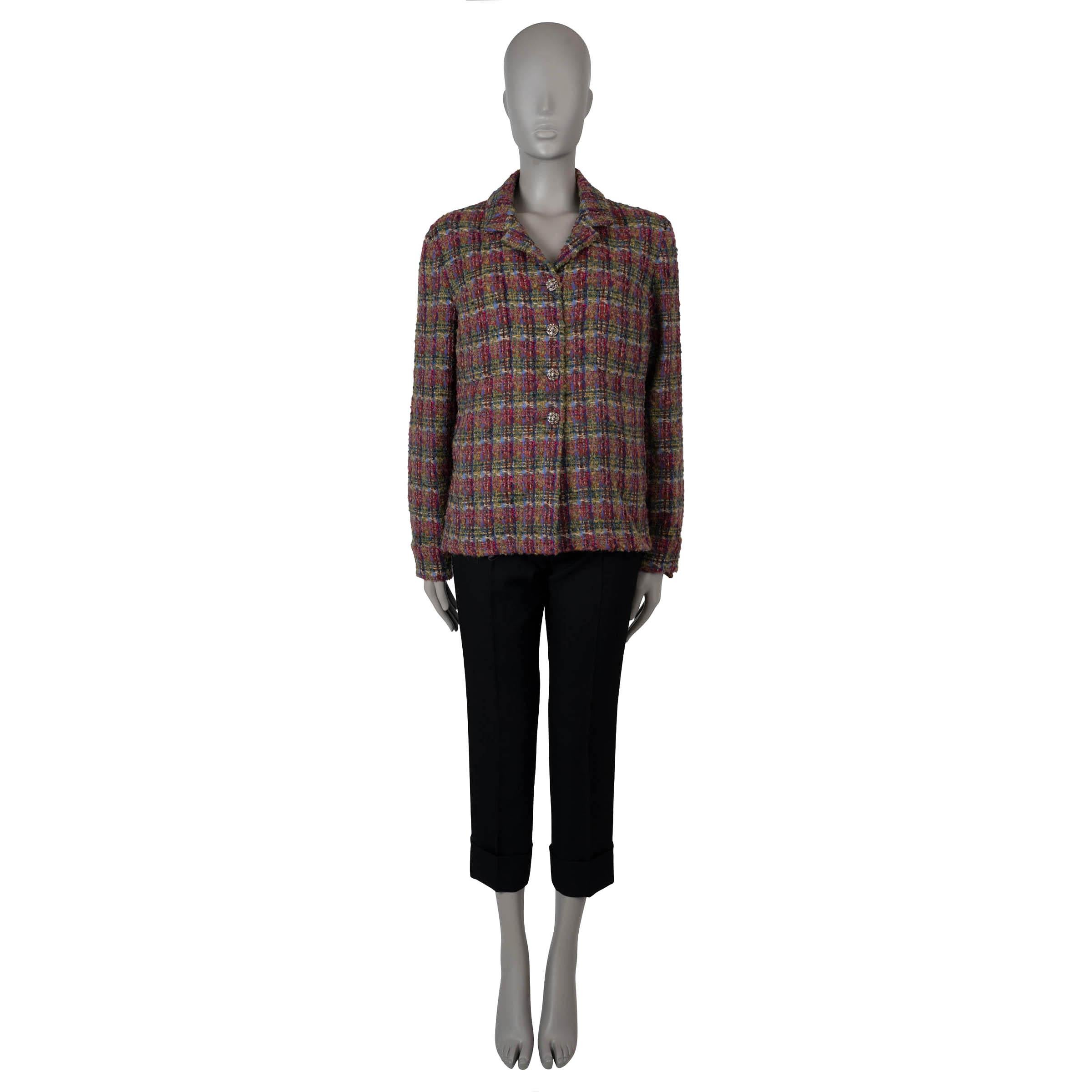 Women's CHANEL multicolor wool mohair 2022 22K TWEED OVER-SHIRT Shirt 42 L For Sale