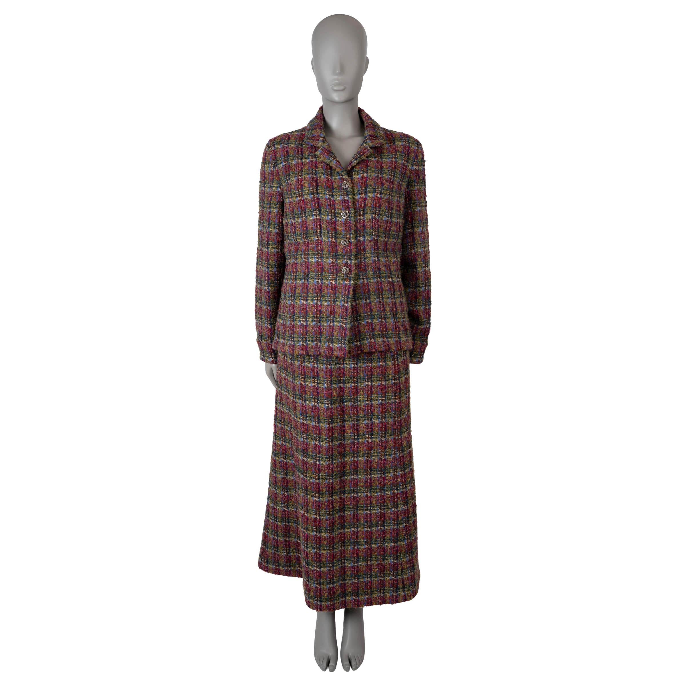 CHANEL multicolor wool mohair 2022 22K TWEED OVER-SHIRT Shirt 42 L For Sale 4