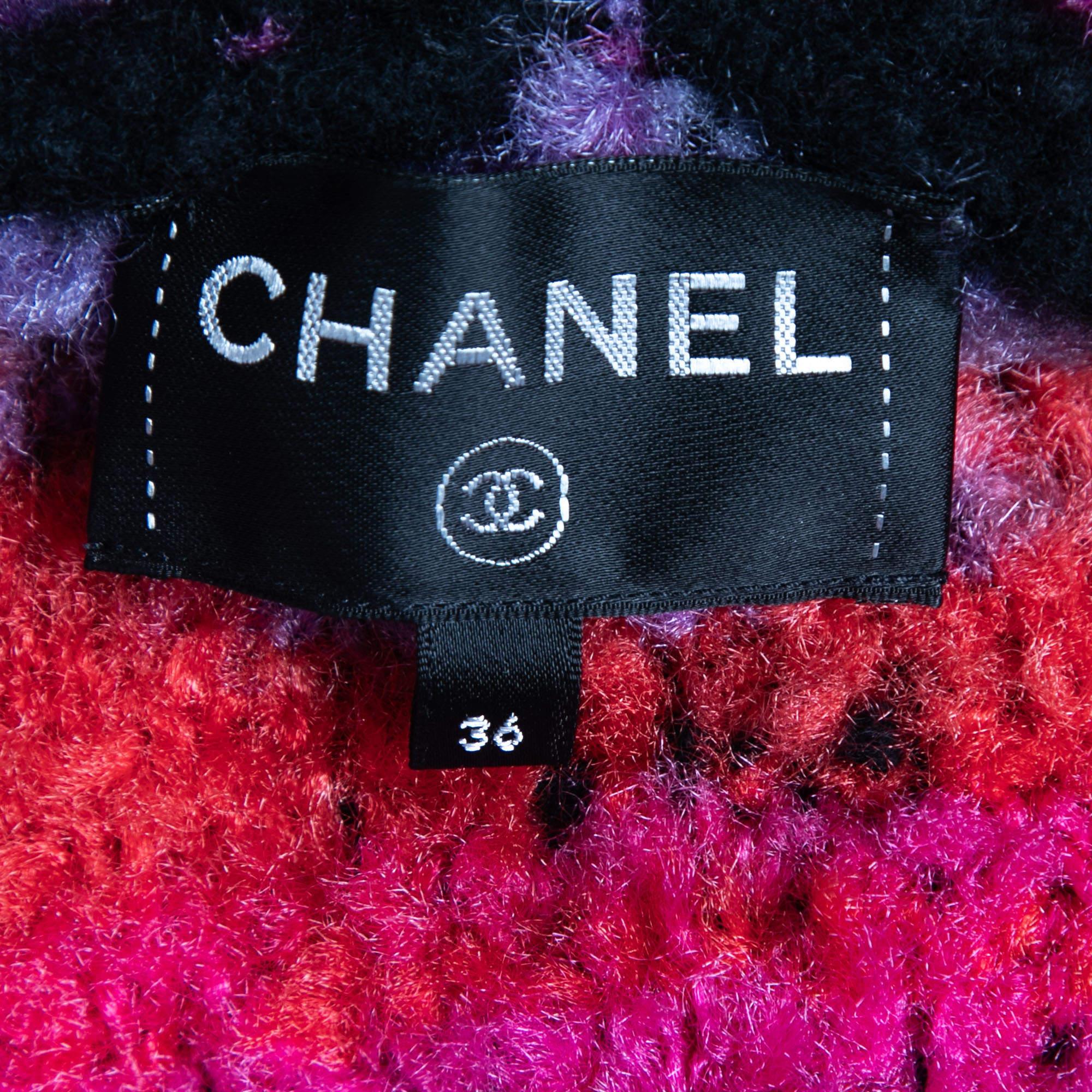 Women's Chanel Multicolor Wool Shearling Jacket 