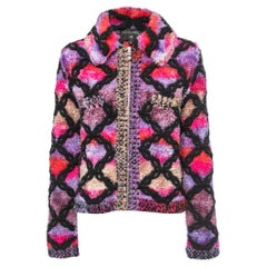 Chanel Multicolor Wool Shearling Jacket 