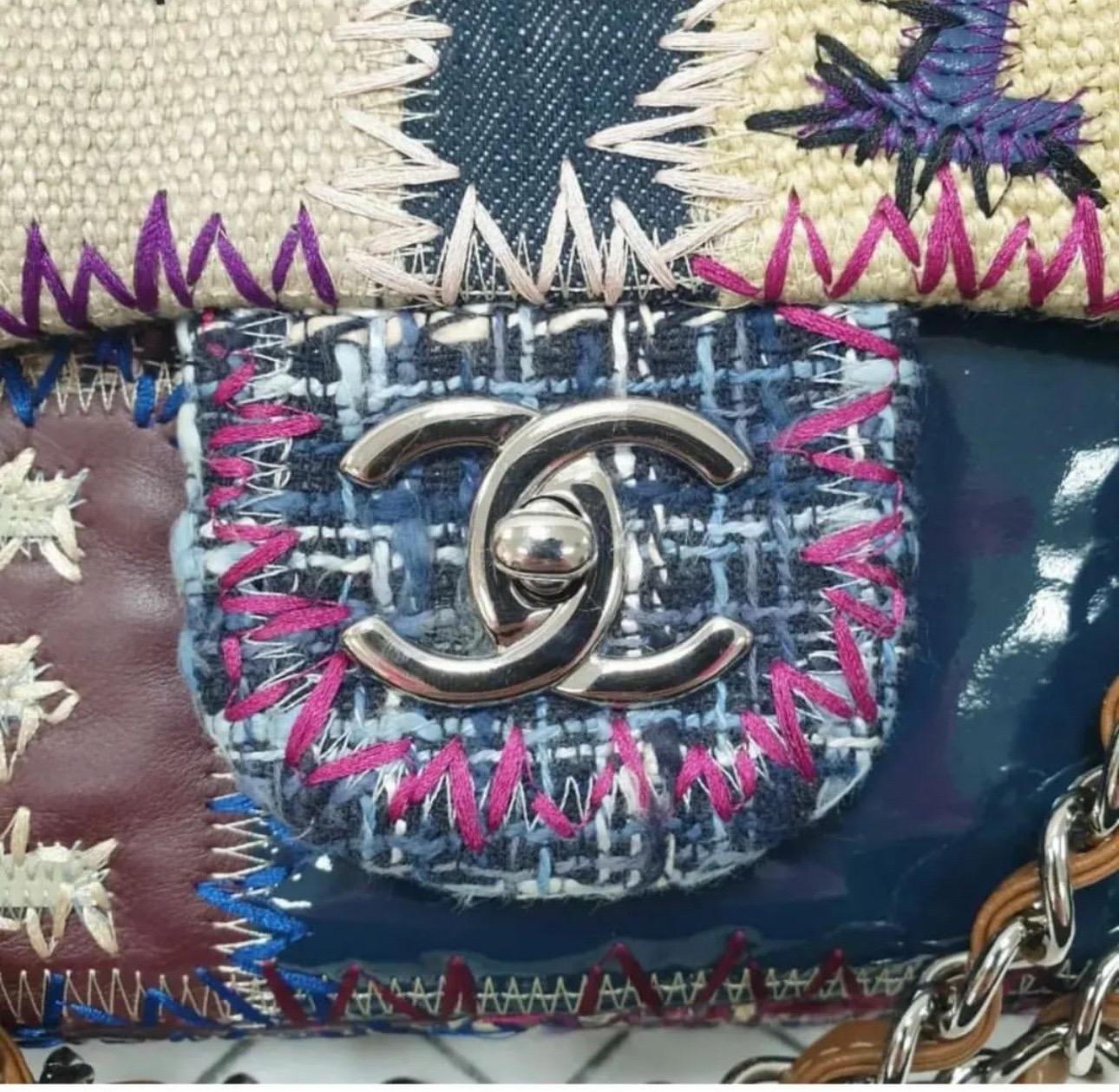 Women's Chanel Multicolore Patchwork Classic Jumbo Flap Bag  For Sale