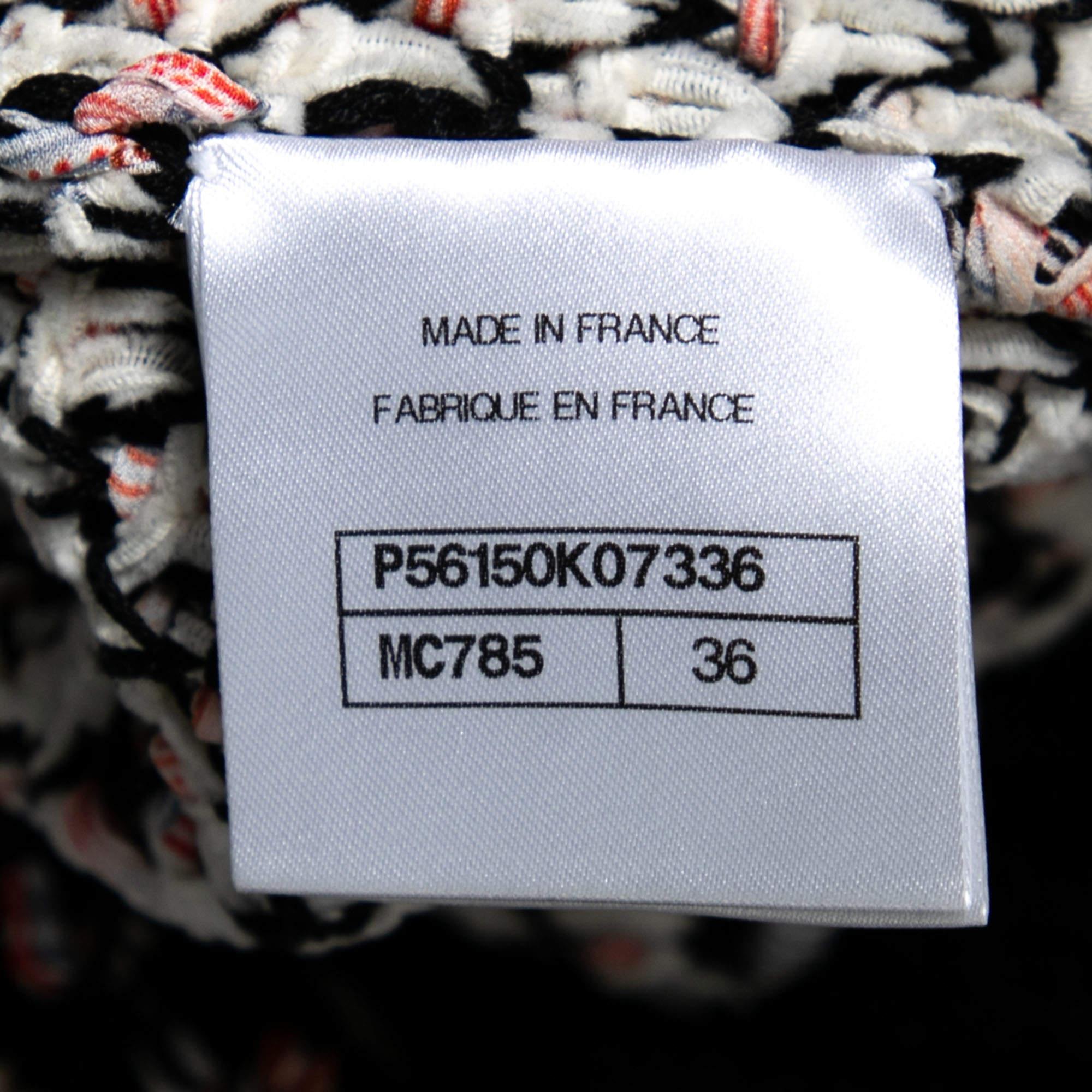 Robe Chanel en maille ouverte en coton et soie multicolore S Pour femmes en vente