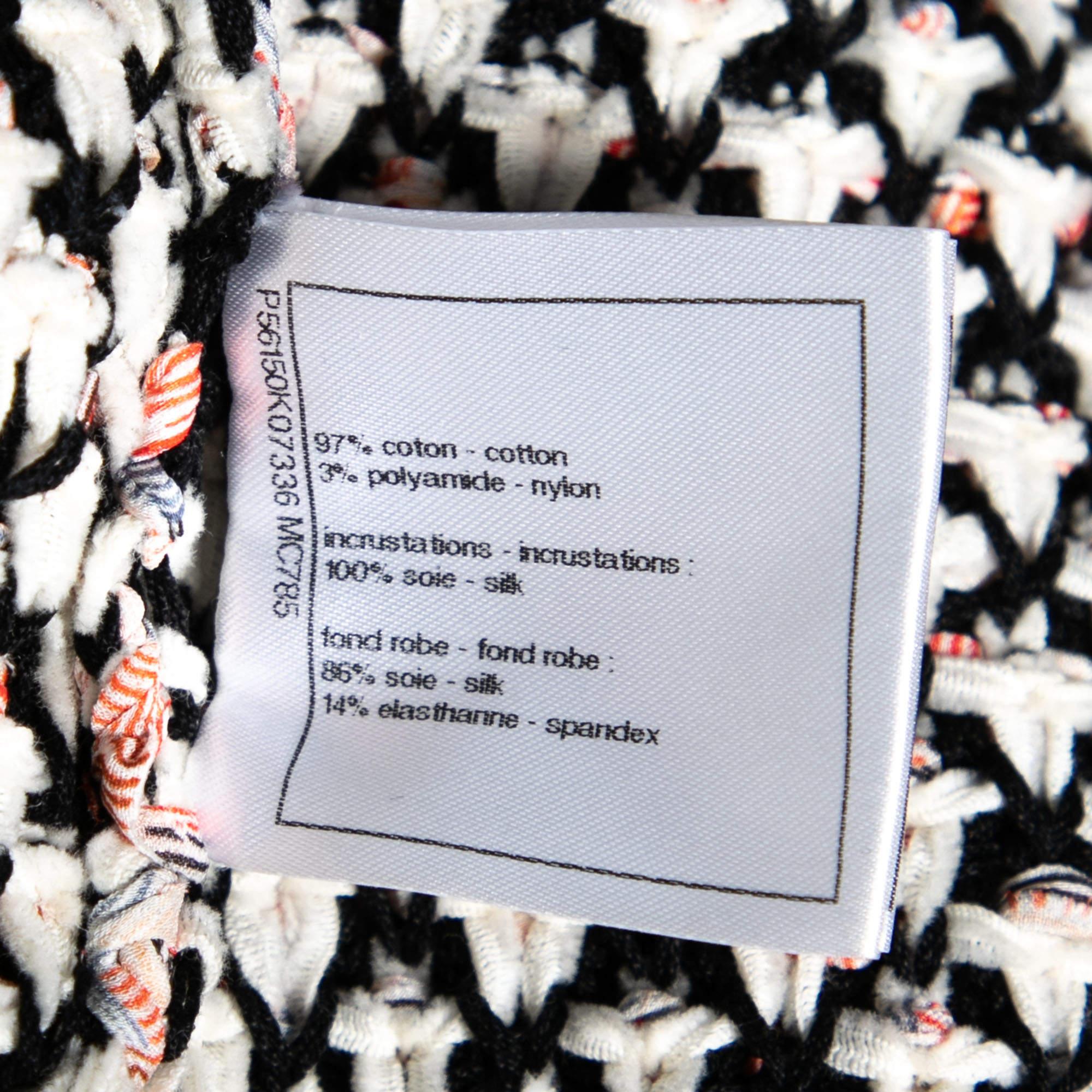 Robe Chanel en maille ouverte en coton et soie multicolore S en vente 1