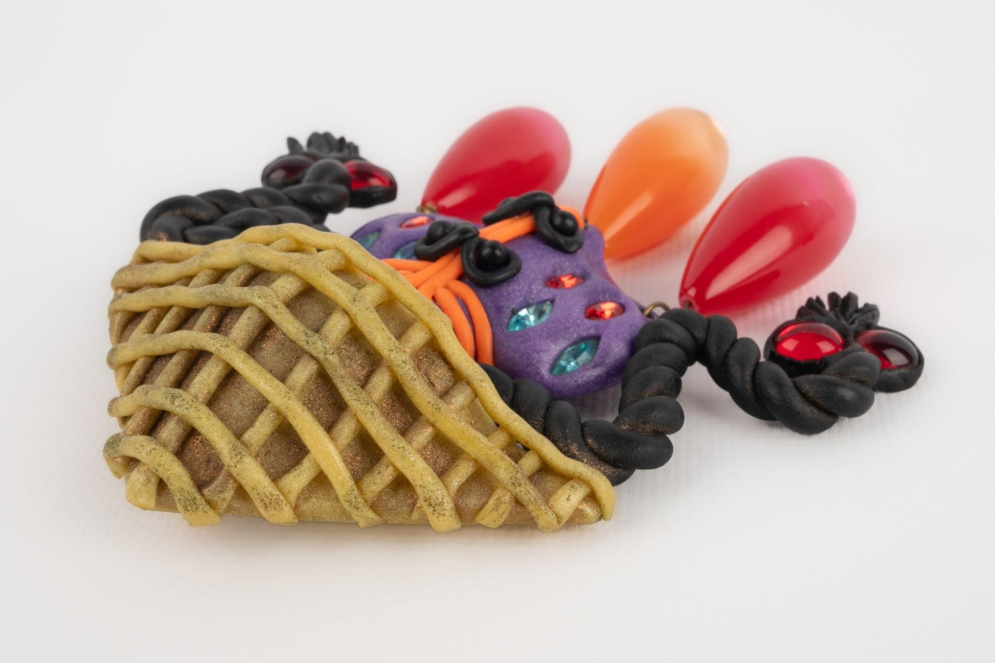 Broche Chanel Multicolor de Pasta Polimérica Fimo, 1991 en venta 1