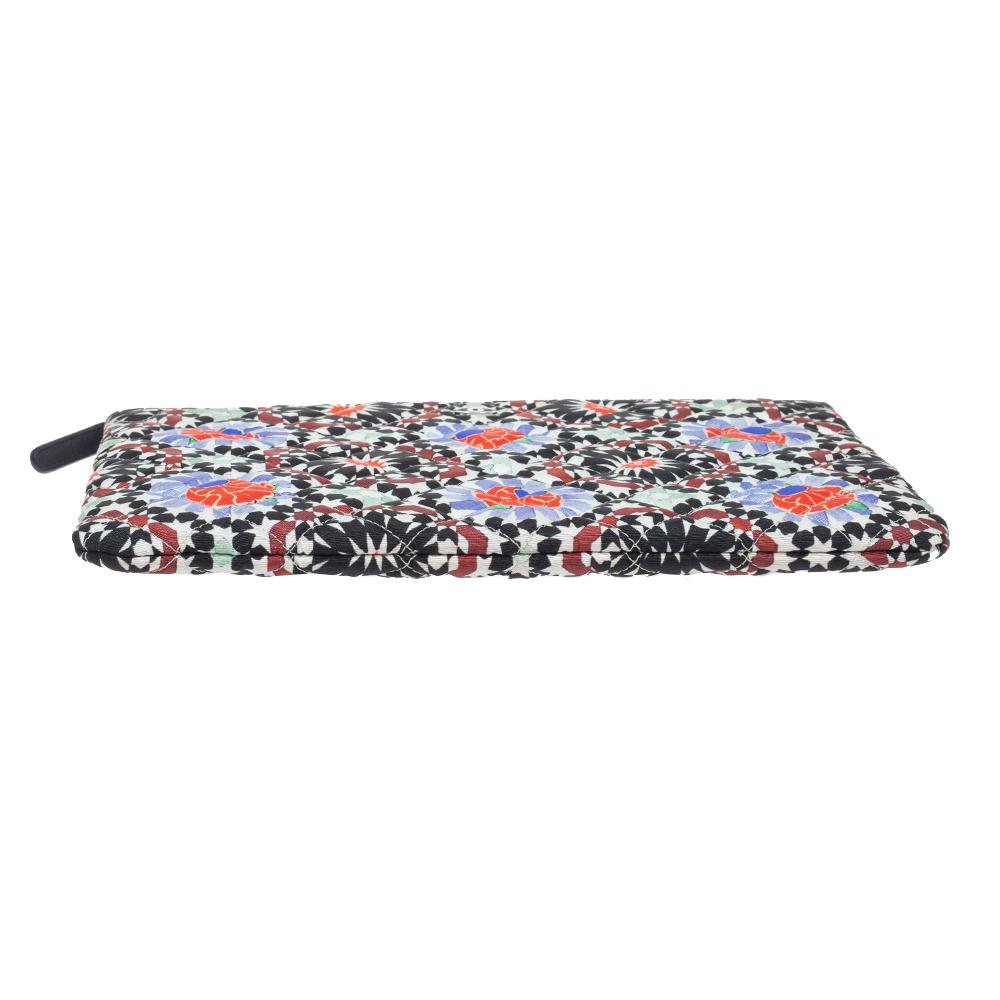 Chanel Multicolored Printed Quilted Fabric Dubai O Case Clutch 1