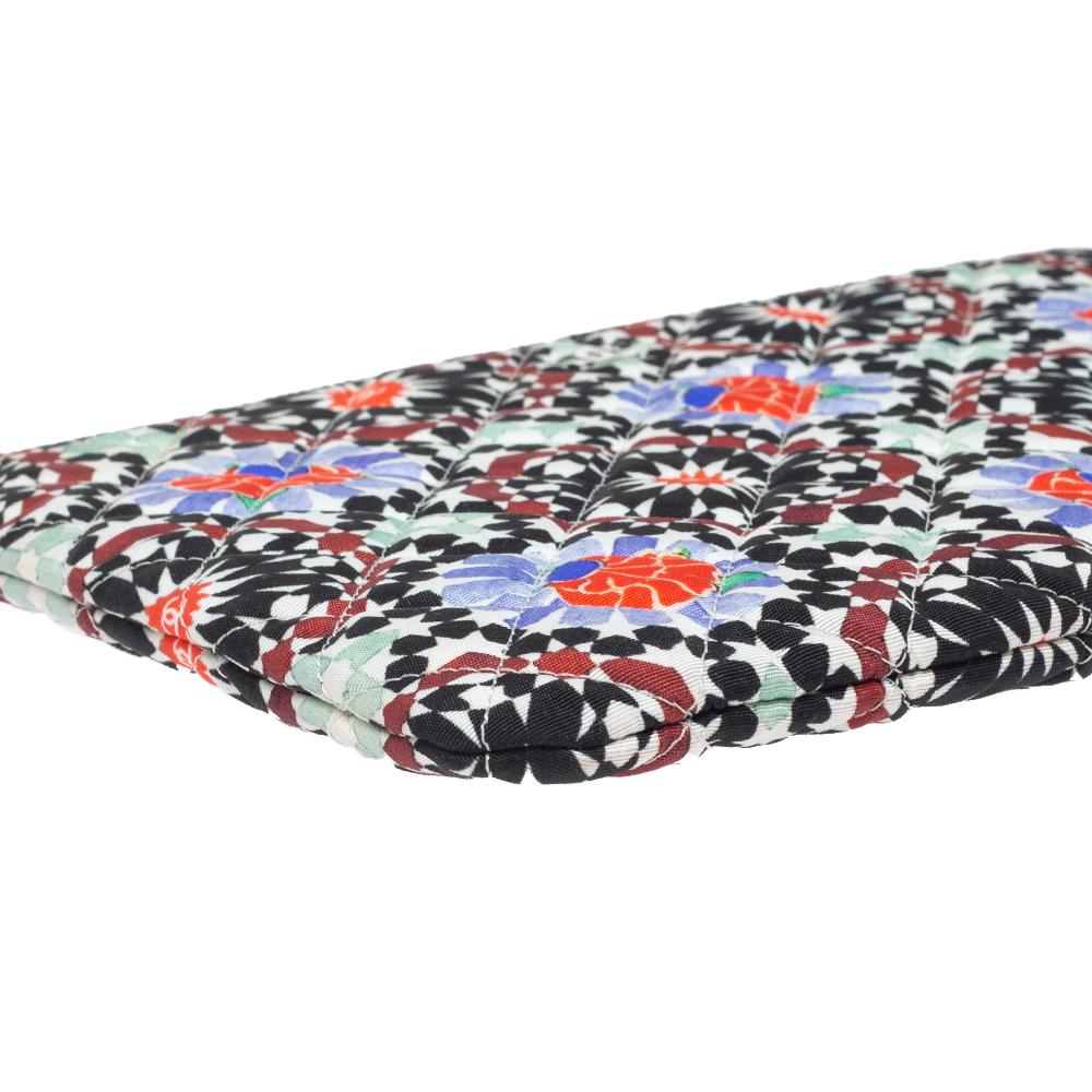 Chanel Multicolored Printed Quilted Fabric Dubai O Case Clutch 2