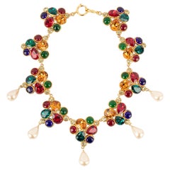 Collana Chanel con strass multicolore, 2cc6