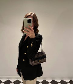 Chanel Multicolour Tweed & Black Lambskin Leather Paris-Salzburg 225 2.55 Reissu