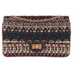 Chanel Multicolour Tweed & Black Lambskin Leather Paris-Salzburg 225 2.55 Reissu