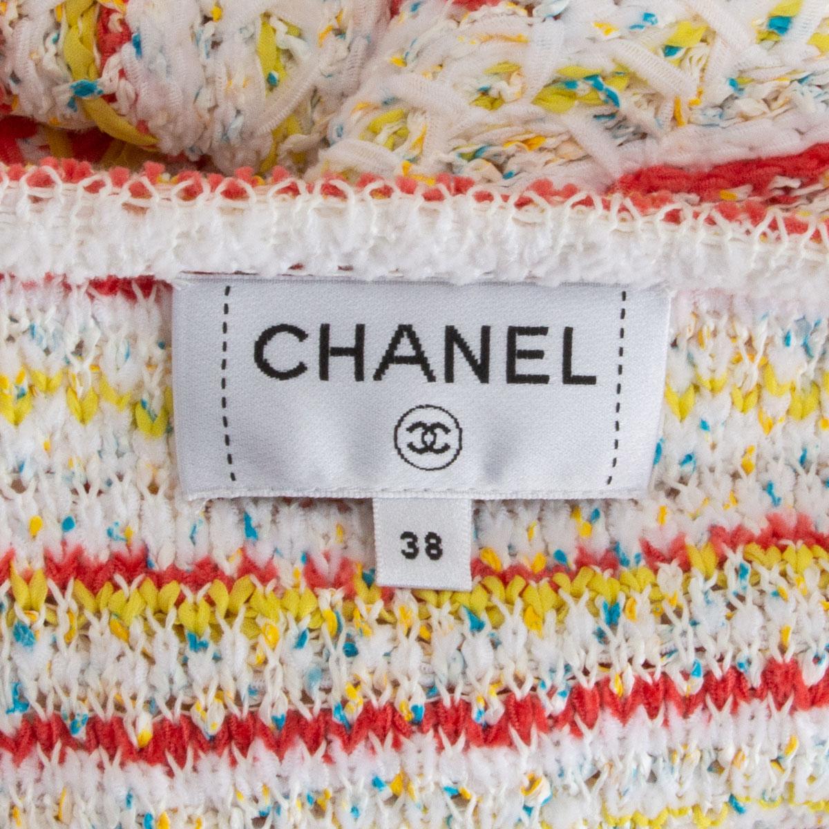 CHANEL multicoloured cotton blend Short Sleeve 2019 Shift Dress 38 S For Sale 1