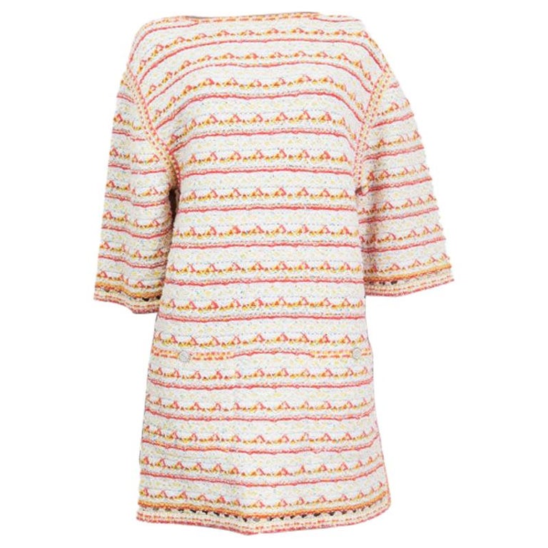 CHANEL multicoloured cotton blend Short Sleeve 2019 Shift Dress 38