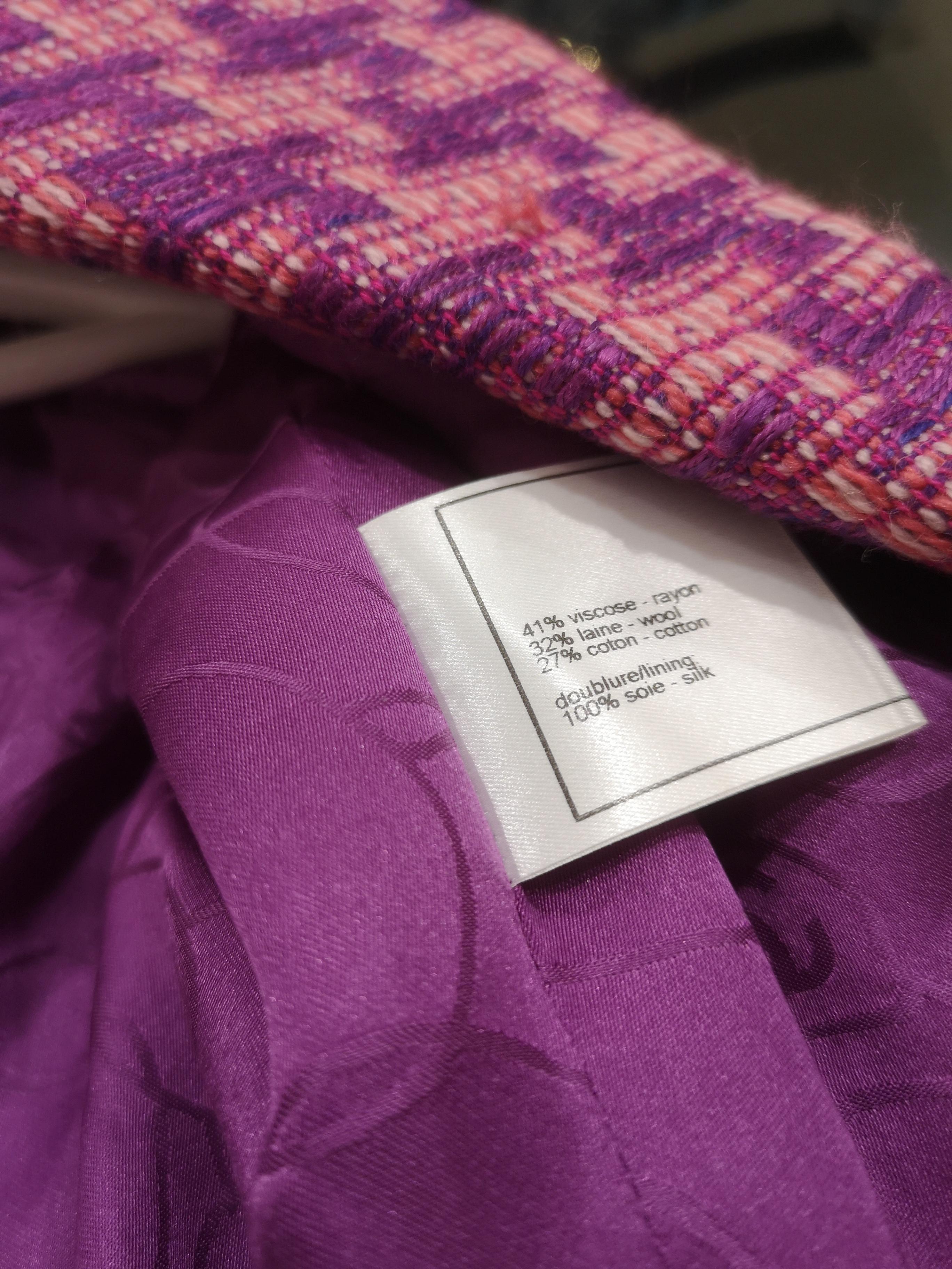 Chanel multicoloured purple pink jacket 7