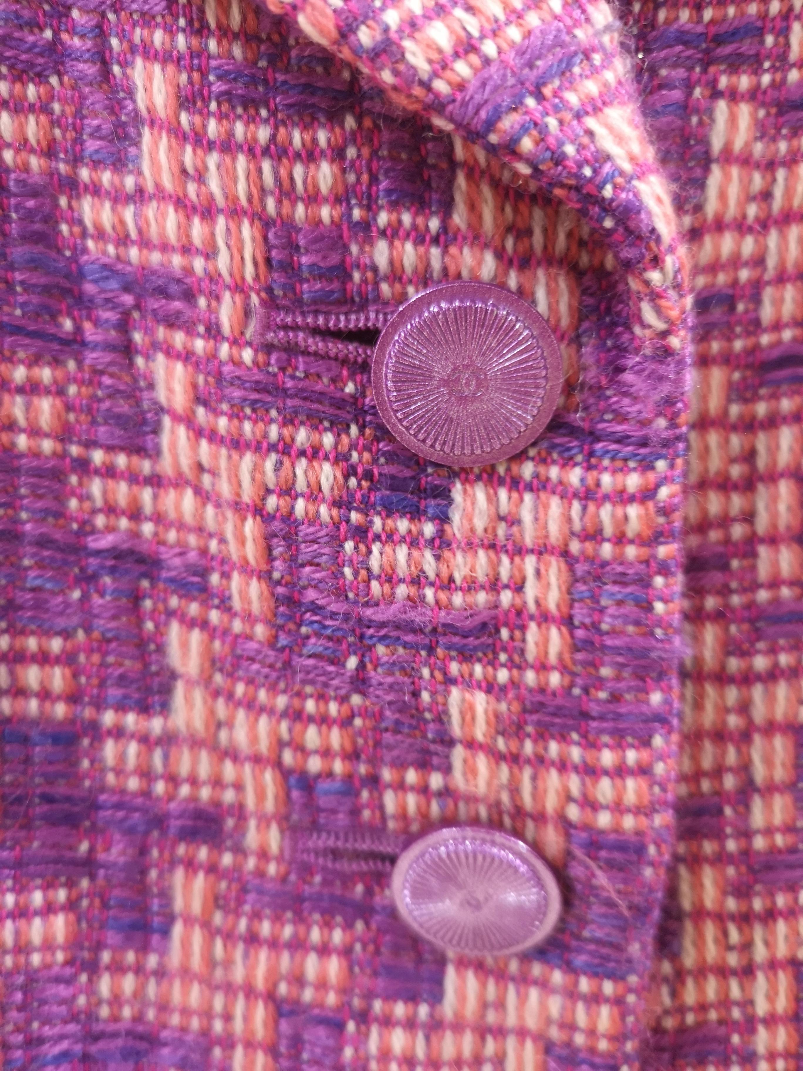 Chanel multicoloured purple pink jacket 1
