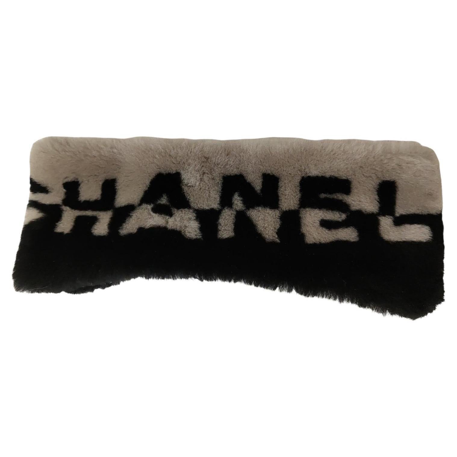 Chanel multicoloured sheepskin cashmere headband neck warmer