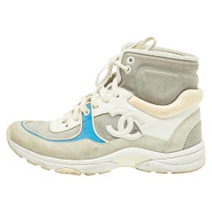 Chanel Multicor Suede And Leather CC High Top Sneakers Size 39