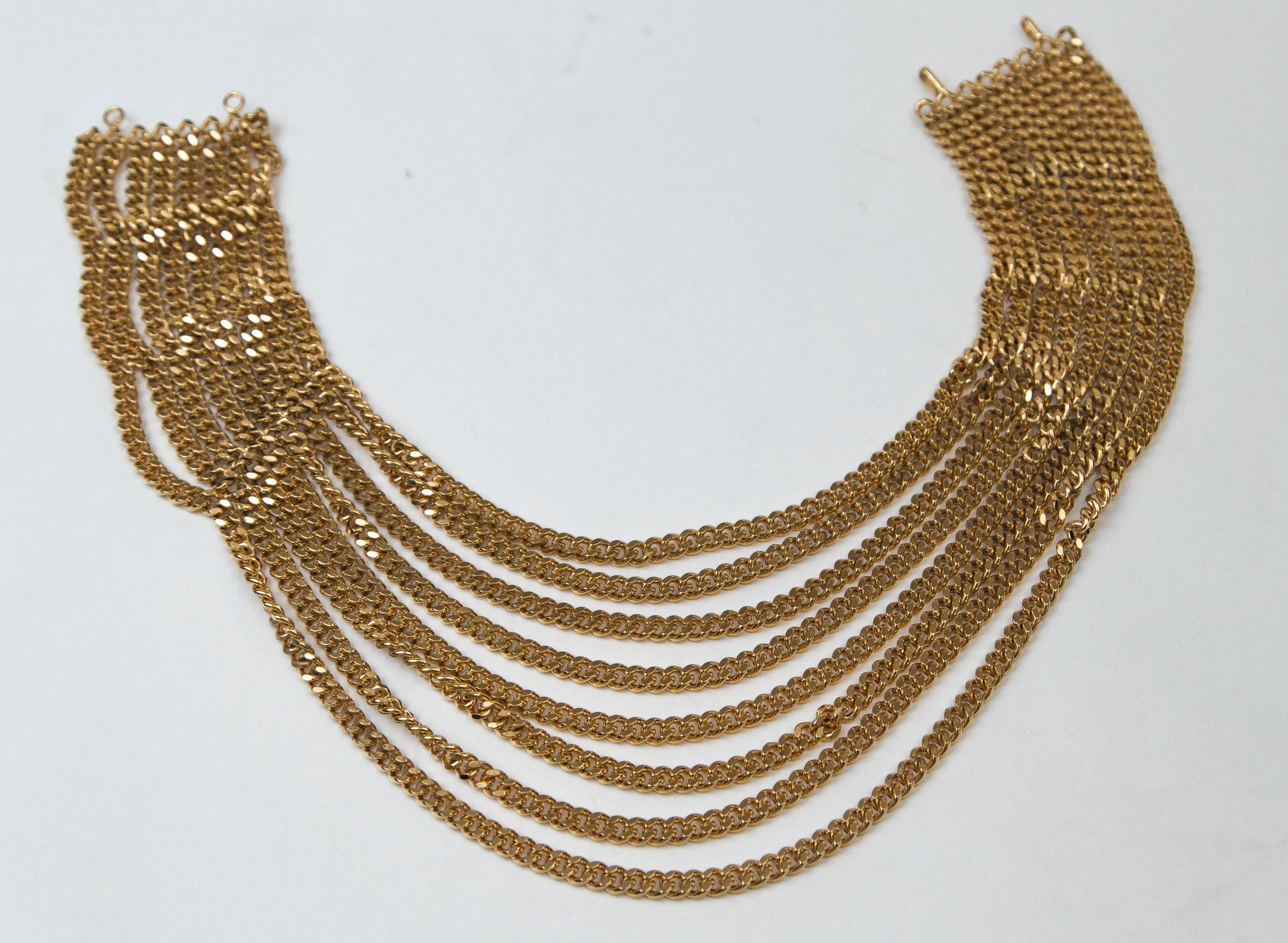 Chanel Multiple Layer Gold Chain Necklace 3