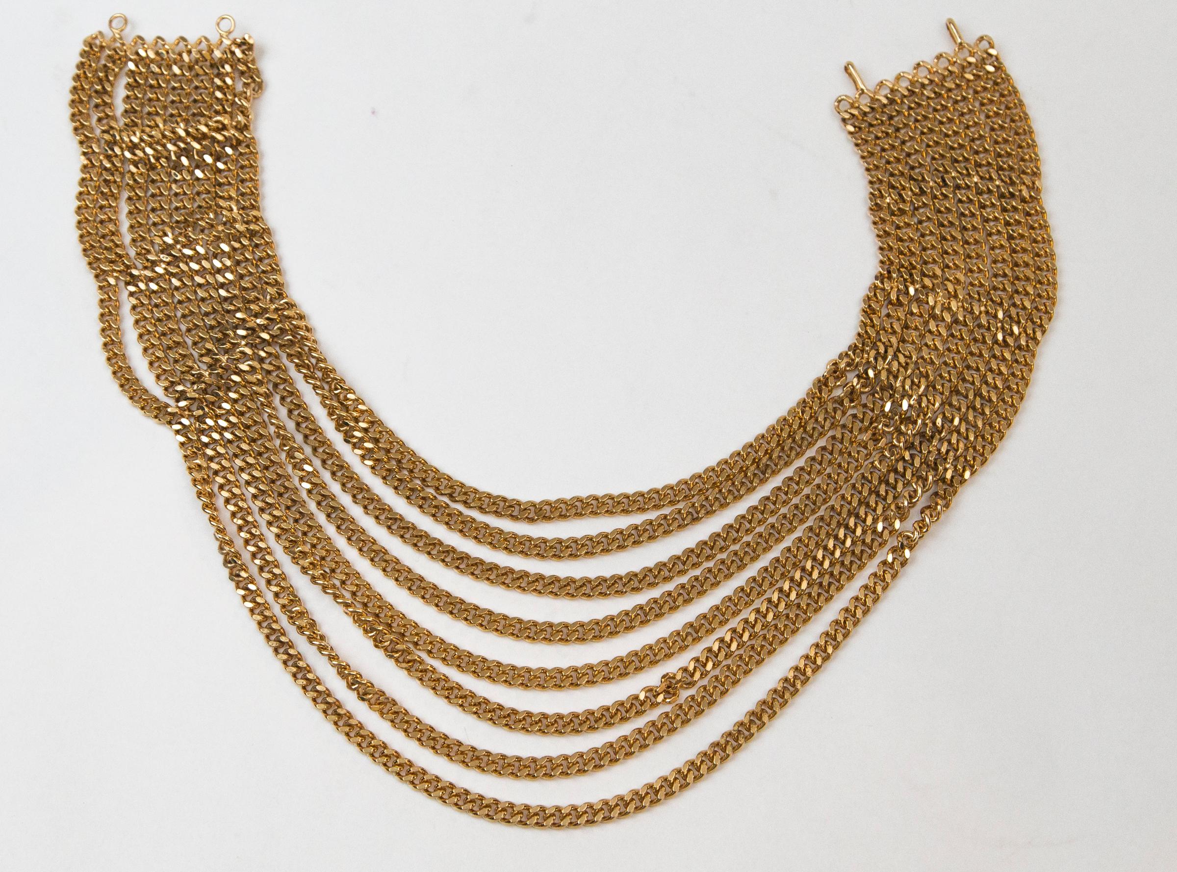 Chanel Multiple Layer Gold Chain Necklace 4