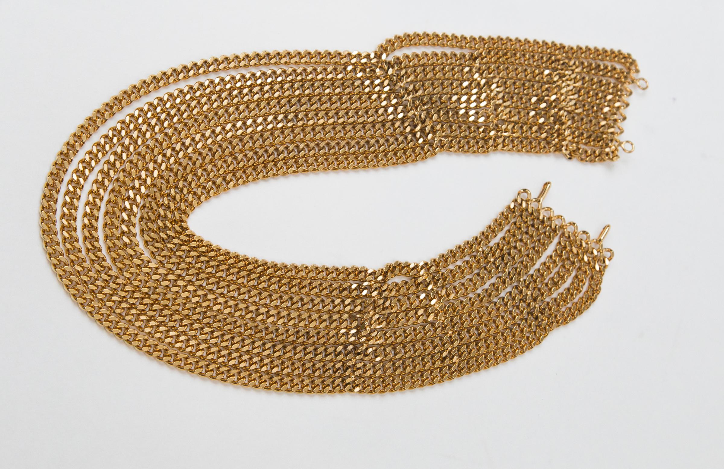 Chanel Multiple Layer Gold Chain Necklace 6
