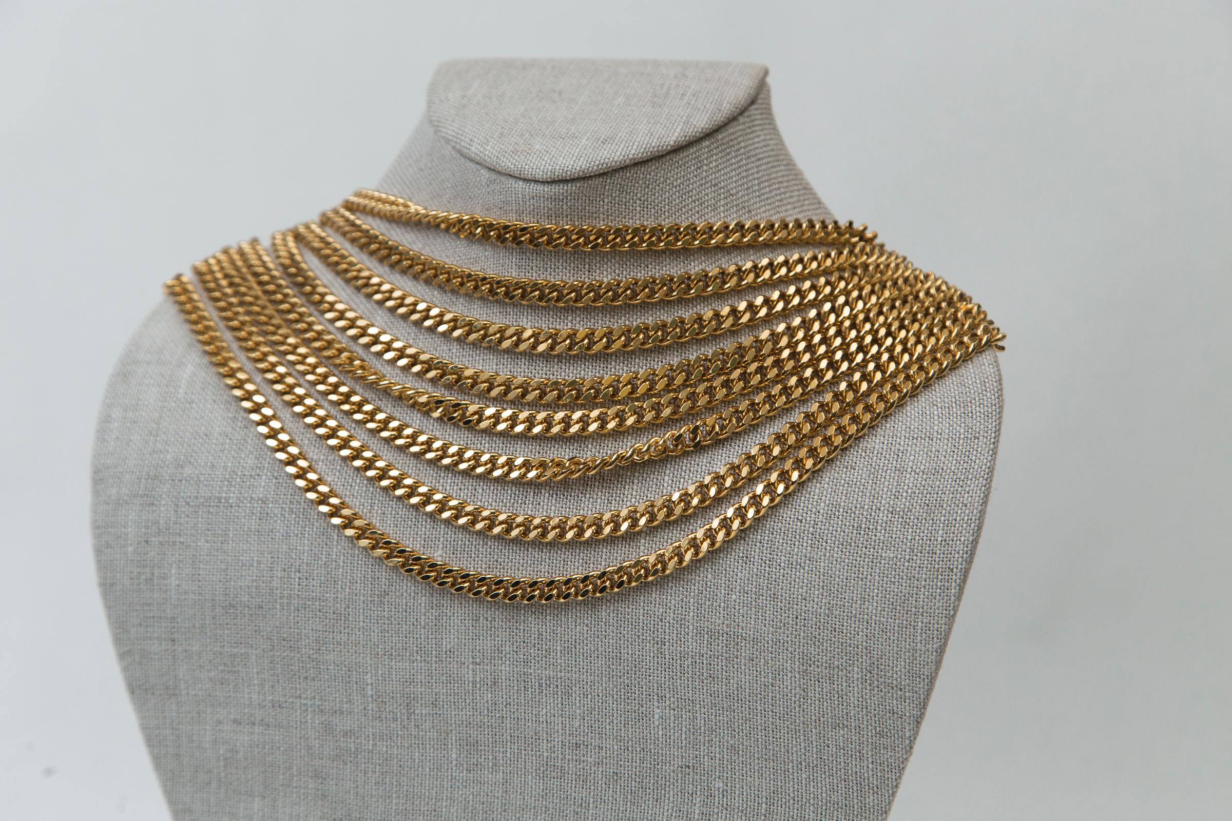 Chanel Multiple Layer Gold Chain Necklace 2