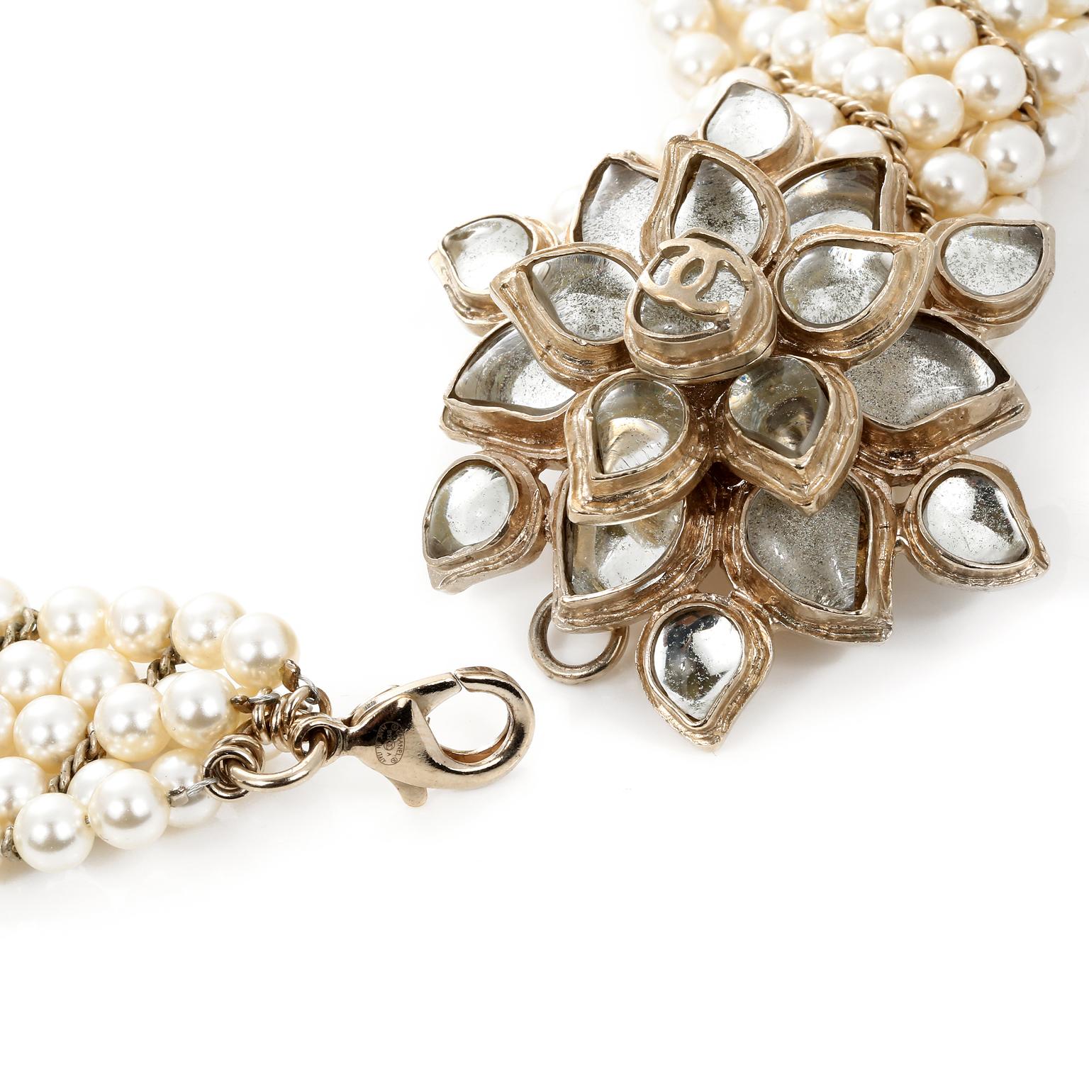 Chanel Multistrand Pearl Bib Runway Necklace 1