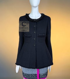 CHANEL Museum Grade 2008 Black Tweed Jacket 36 FR