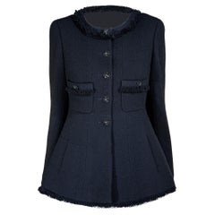 Chanel, giacca in tweed nero di grado museale 2008, 36 FR