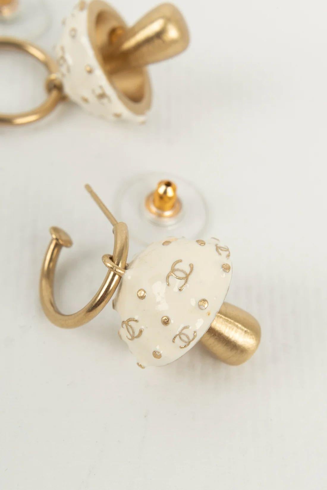 chanel mushroom earrings