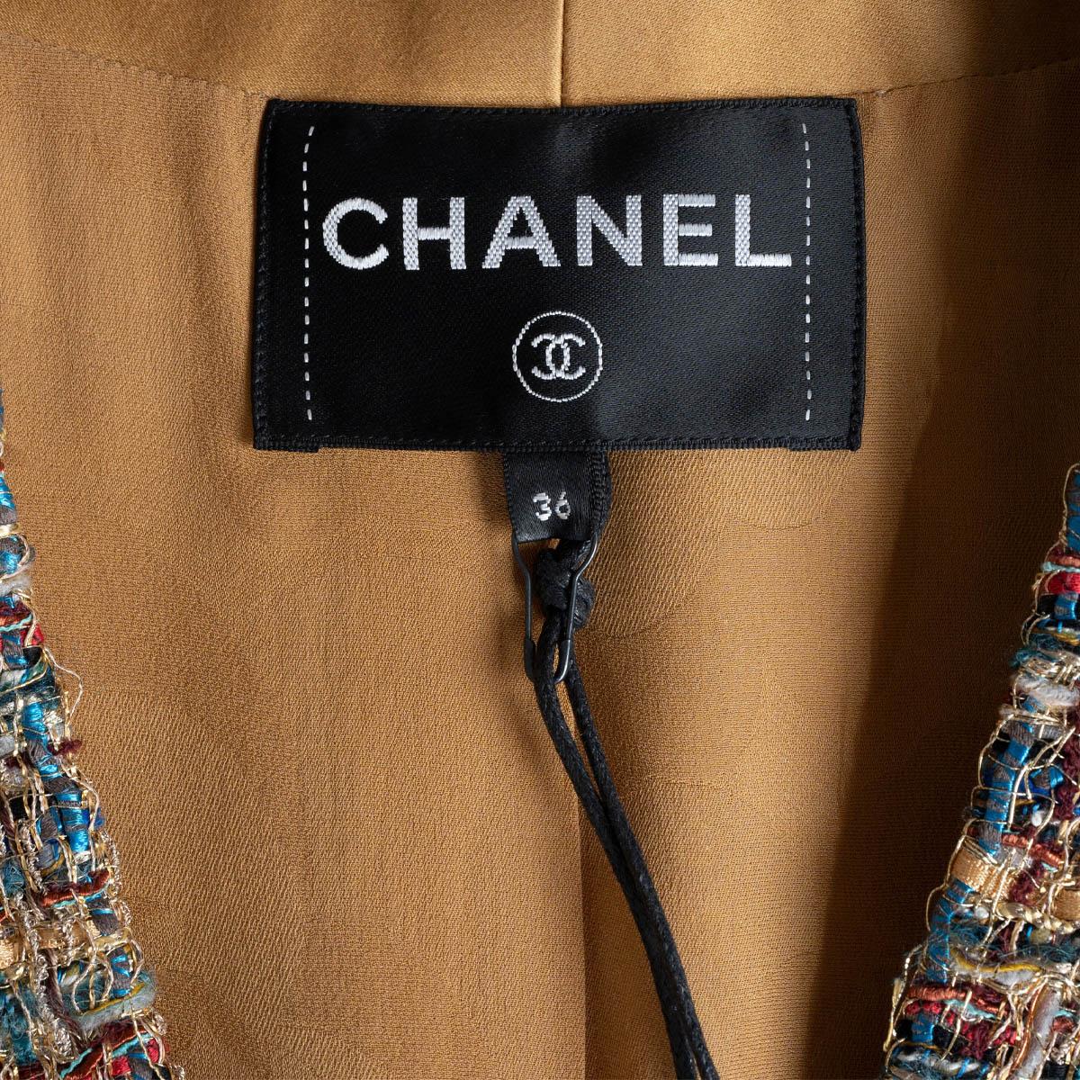 CHANEL mustard & multicolor 2019 19A NEW YORK LUREX TWEED Jacket 36 XS For Sale 4