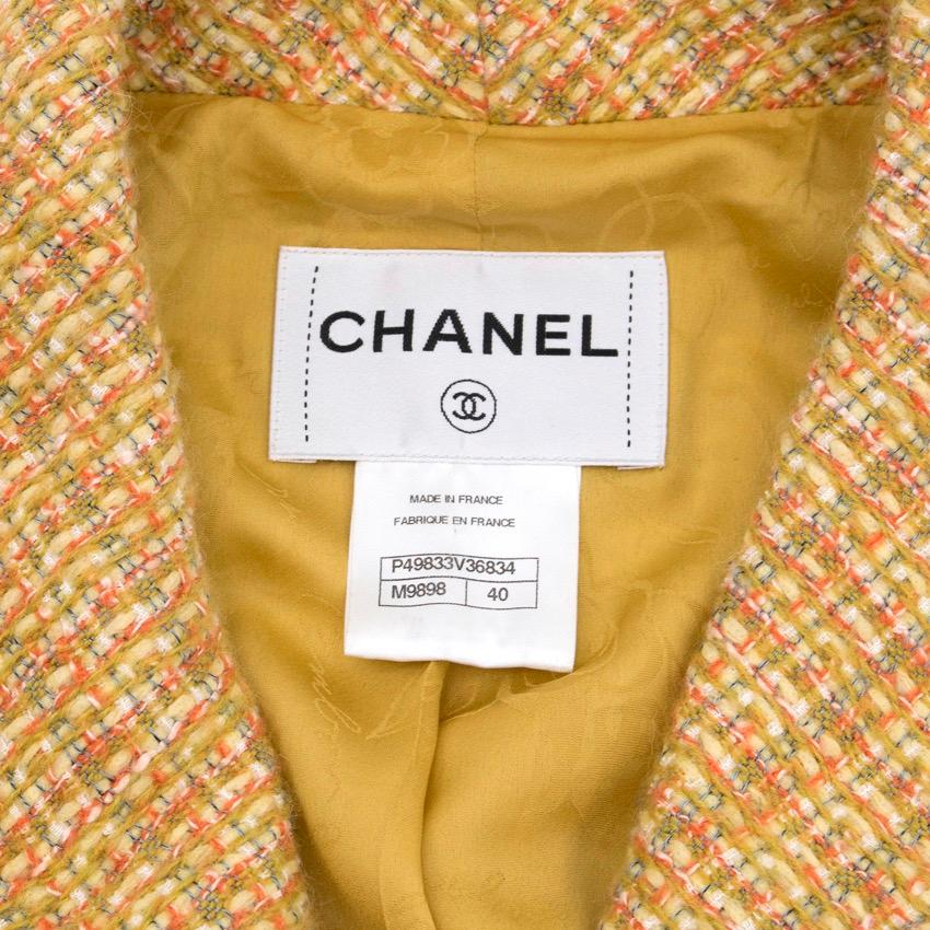 Chanel Mustard Tweed Cropped Jacket US 4 In Excellent Condition In London, GB