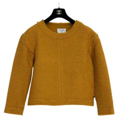 Chanel Mustard Tweed Long Sleeve Top - Sz. 38