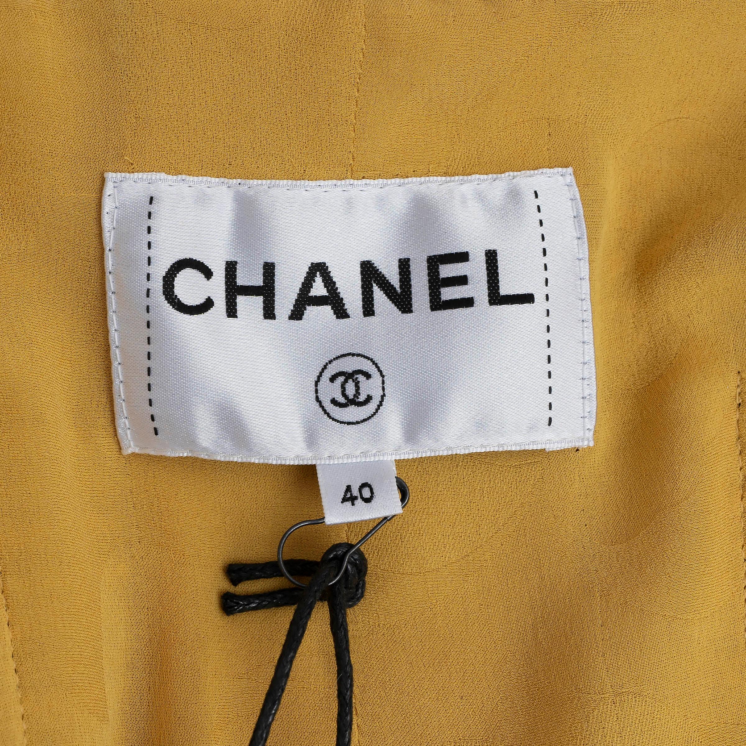 CHANEL mustard yellow 2023 23C MONTE CARLO COLLARLESS TWEED Jacket 40 M 4