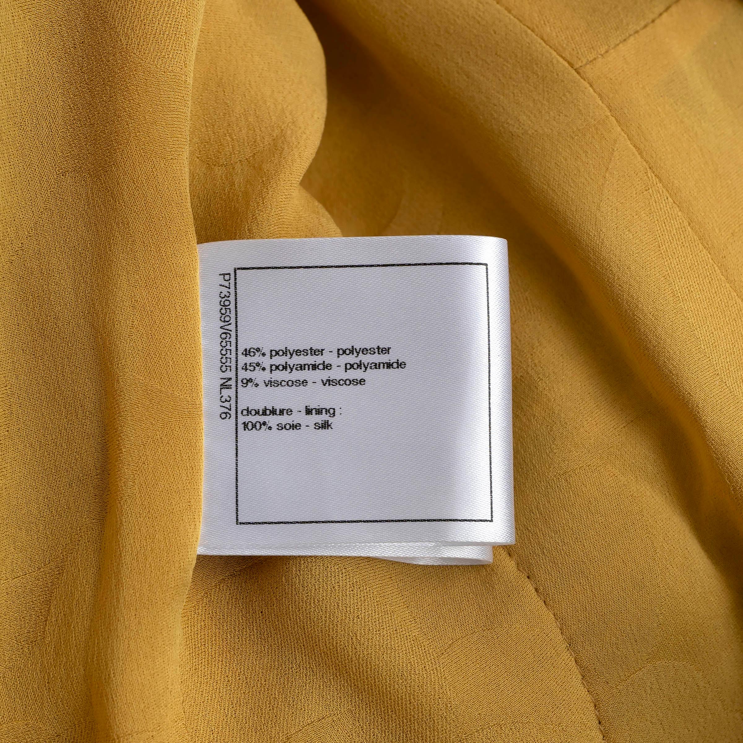 CHANEL mustard yellow 2023 23C MONTE CARLO COLLARLESS TWEED Jacket 40 M 5