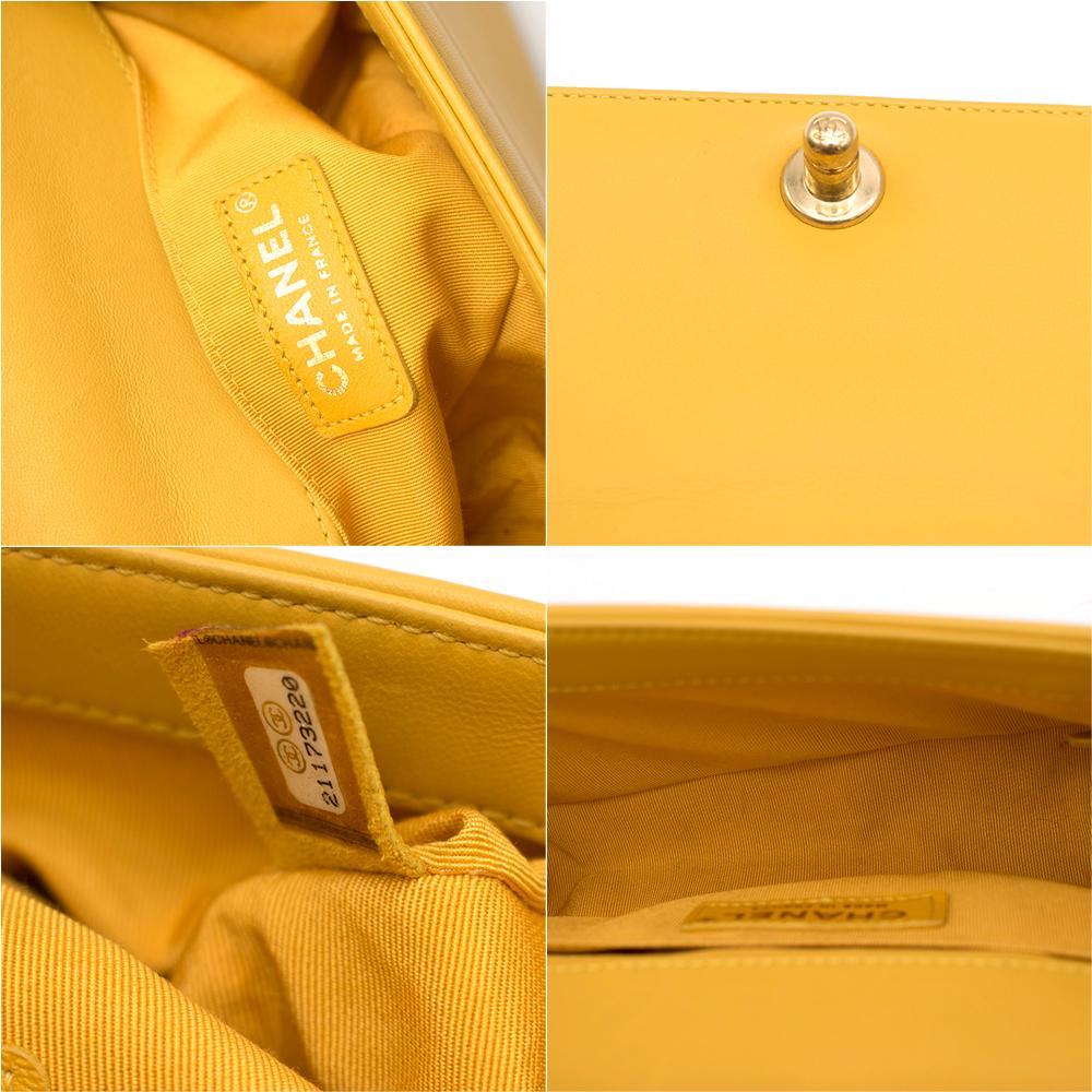 Chanel Mustard Yellow Small Boy Bag 20cm In Excellent Condition In London, GB