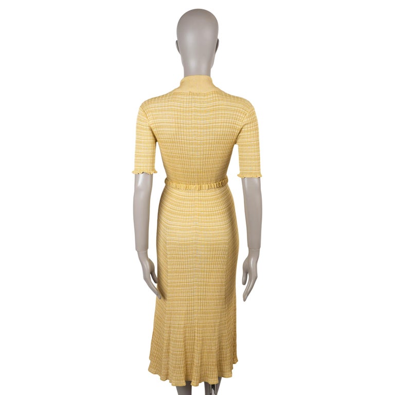 mustard yellow knit dress CHANEL viscose 22P LUREX JERSEY 36 XS For Sale at 1stDibs ws_group:circle_of_love