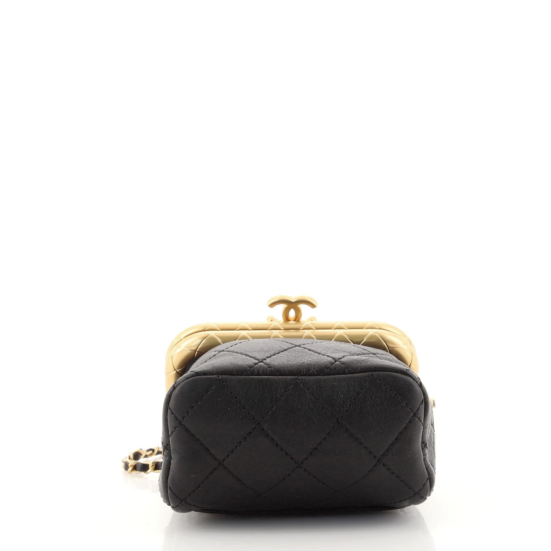 Black Chanel My Crush Bag Quilted Lambskin Micro