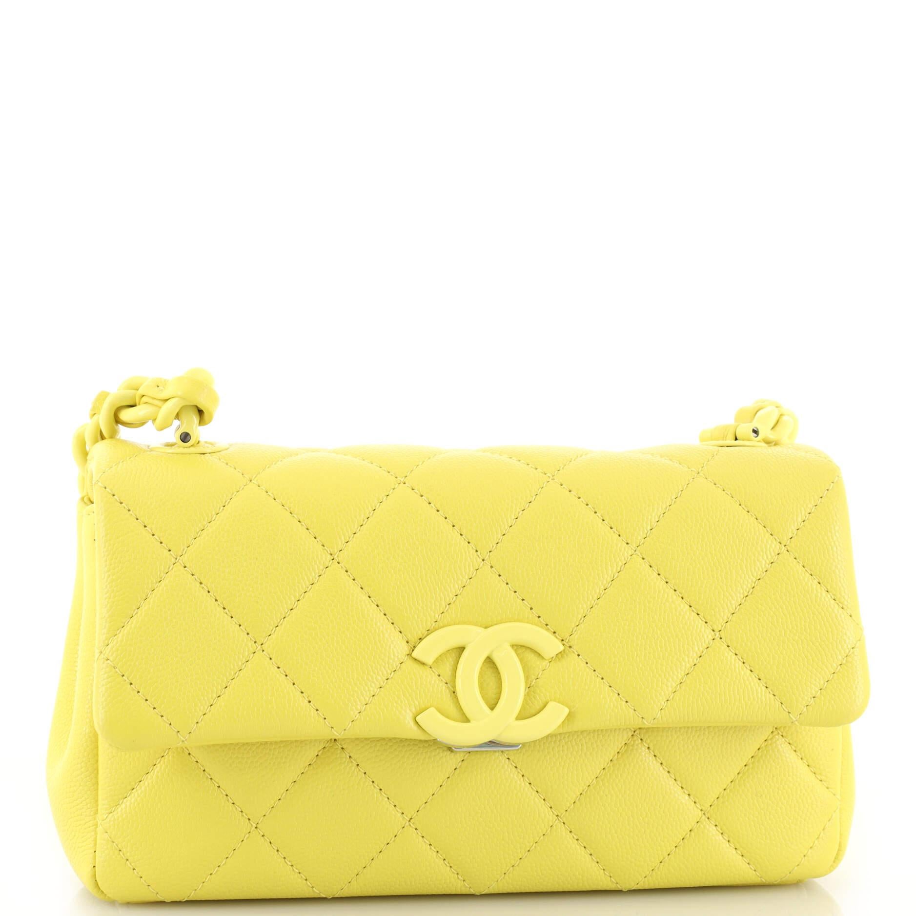 Chanel My Everything Flap Bag Quilted Caviar Small In Good Condition In NY, NY