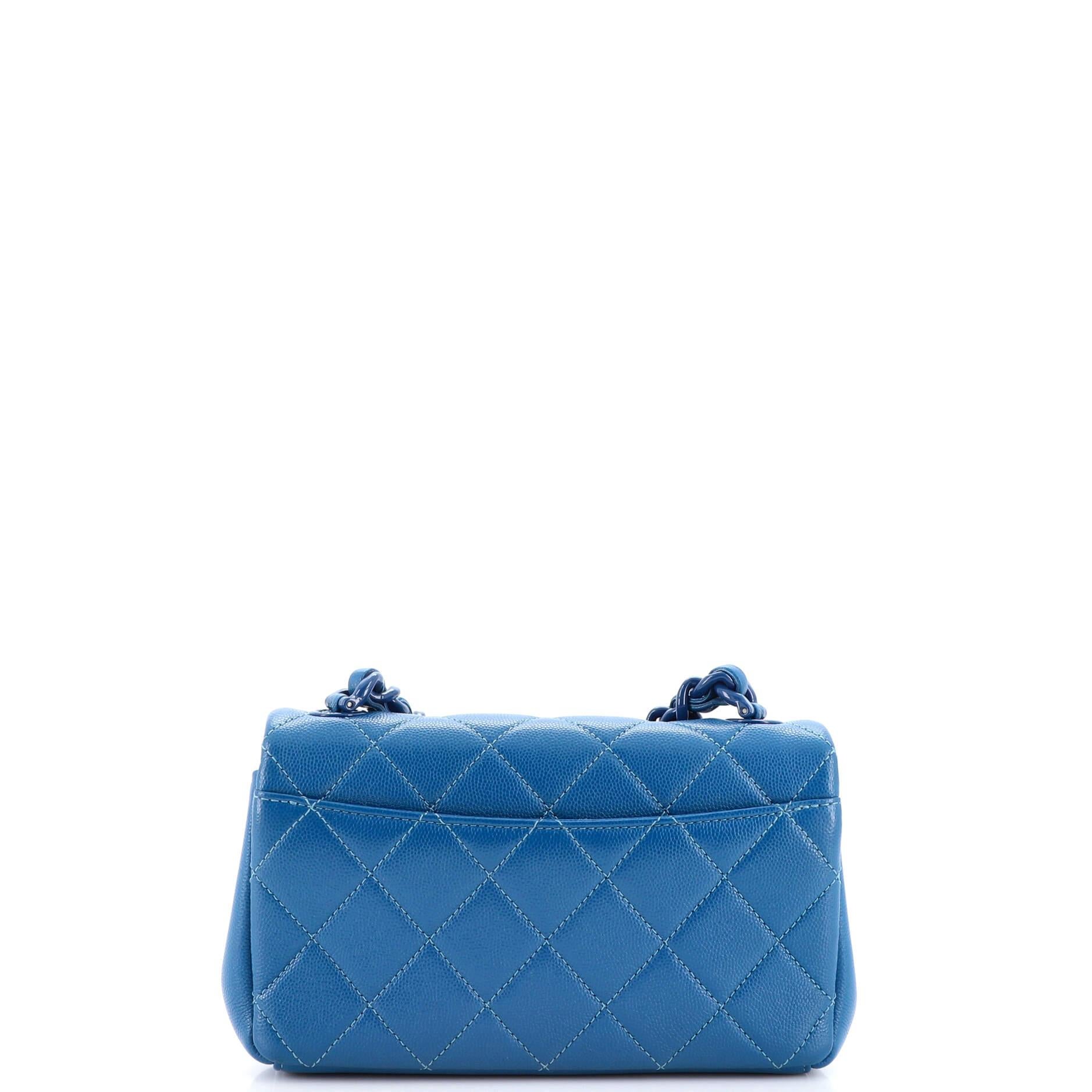 Chanel My Everything Flap Bag Quilted Caviar Small In Good Condition In NY, NY
