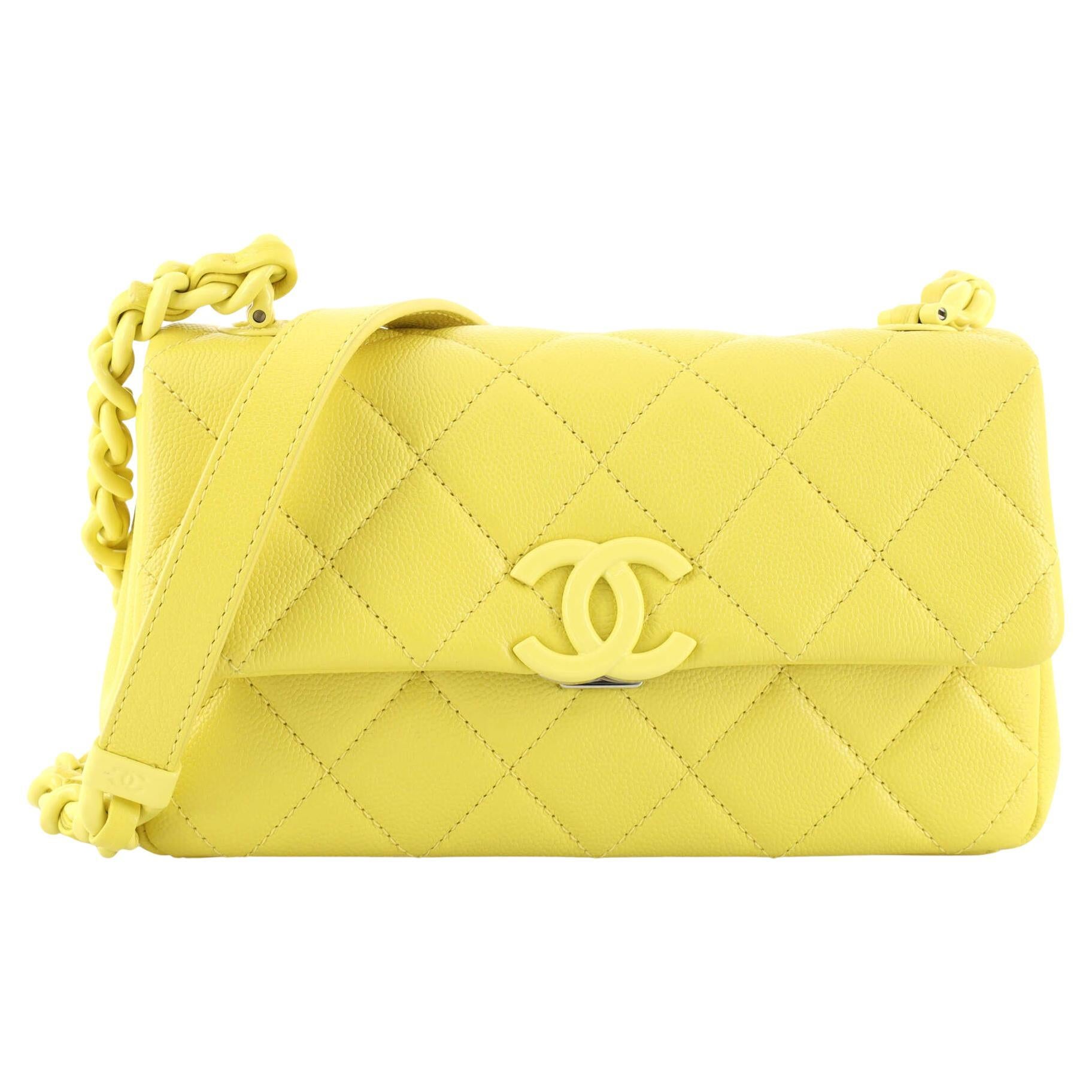 Chanel My Everything Flap Bag Quilted Caviar Small White 1443331