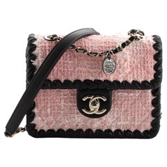  Chanel My Own Frame Flap Bag Quilted Tweed with Braided Calfskin Mini